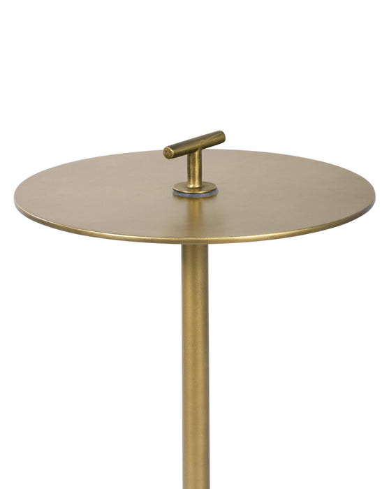 Kinnersley End Table | White Marble and Brass