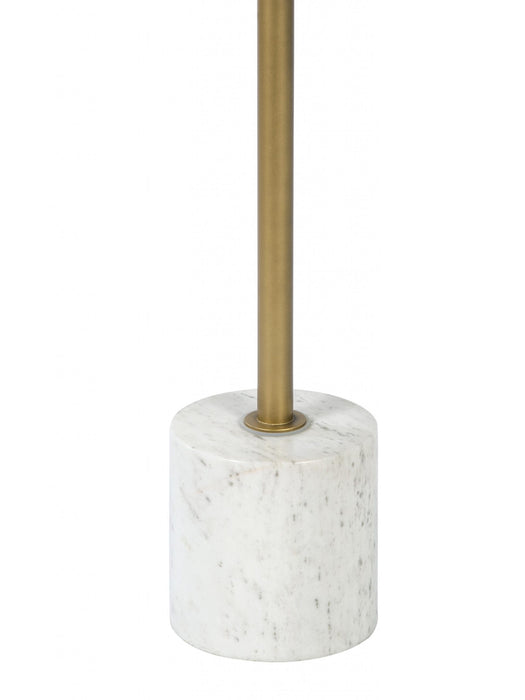 Kinnersley End Table | White Marble and Brass