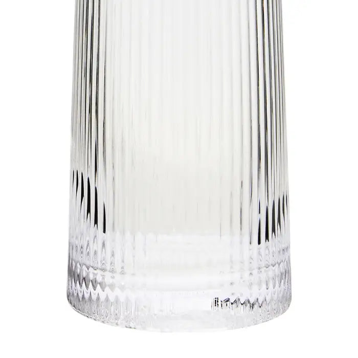 Set of Four Ribbed 420ml Clear Hi Ball Glasses