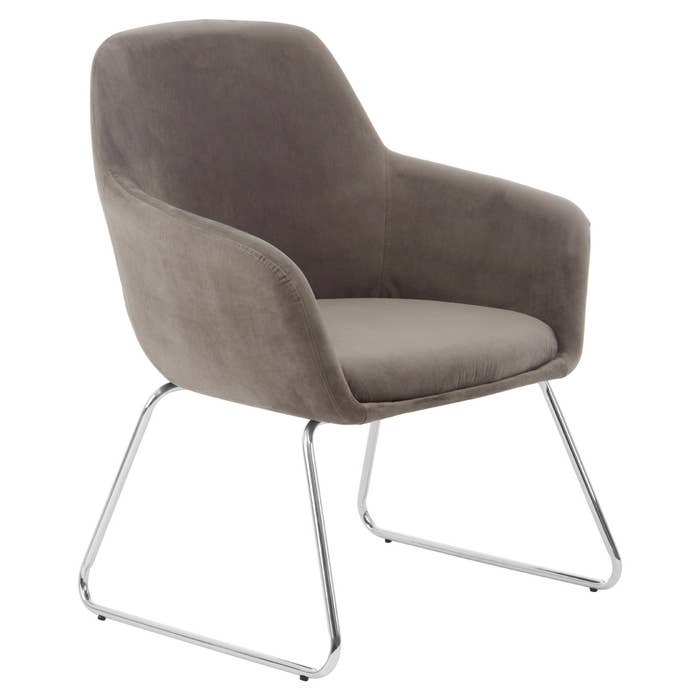 Scandi Grey Occasional Chair with Chrome Legs