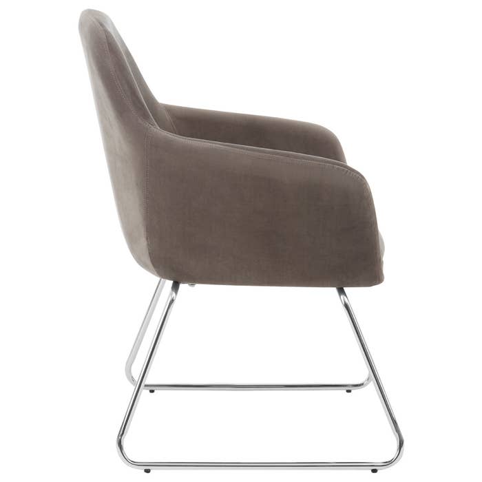 Scandi Grey Occasional Chair with Chrome Legs