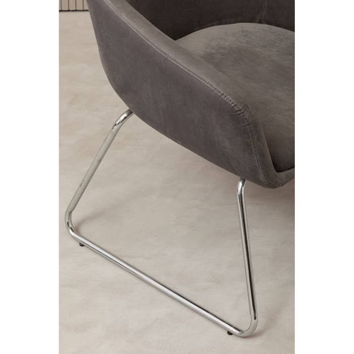 Scandi Grey Occasional Chair with Chrome Legs