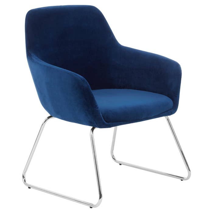 Scandi Blue Occasional Chair with Chrome Legs