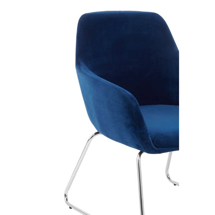 Scandi Blue Occasional Chair with Chrome Legs