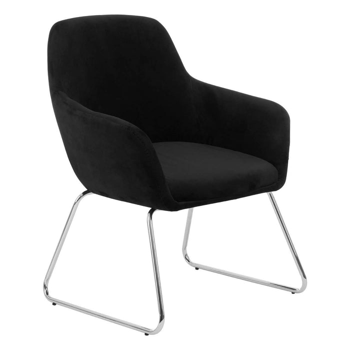 Scandi Black Occasional Chair with Chrome Legs