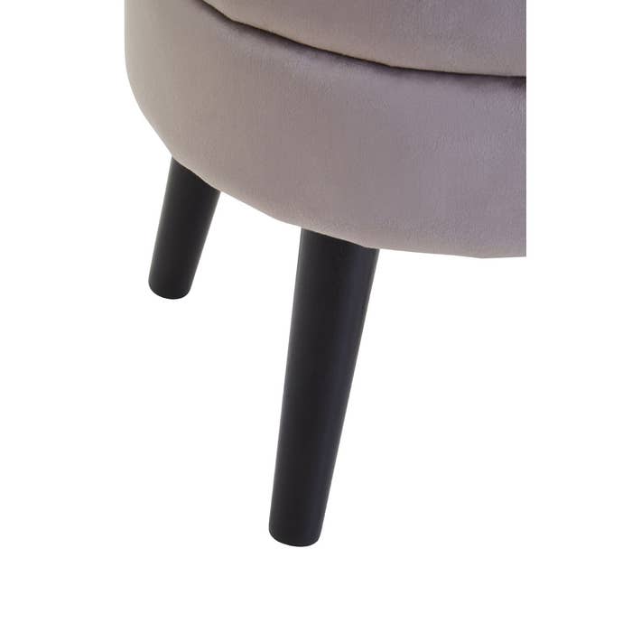 Mink Velvet Stool with Black Legs