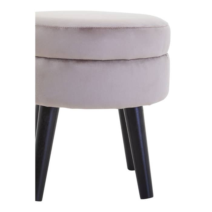 Mink Velvet Stool with Black Legs