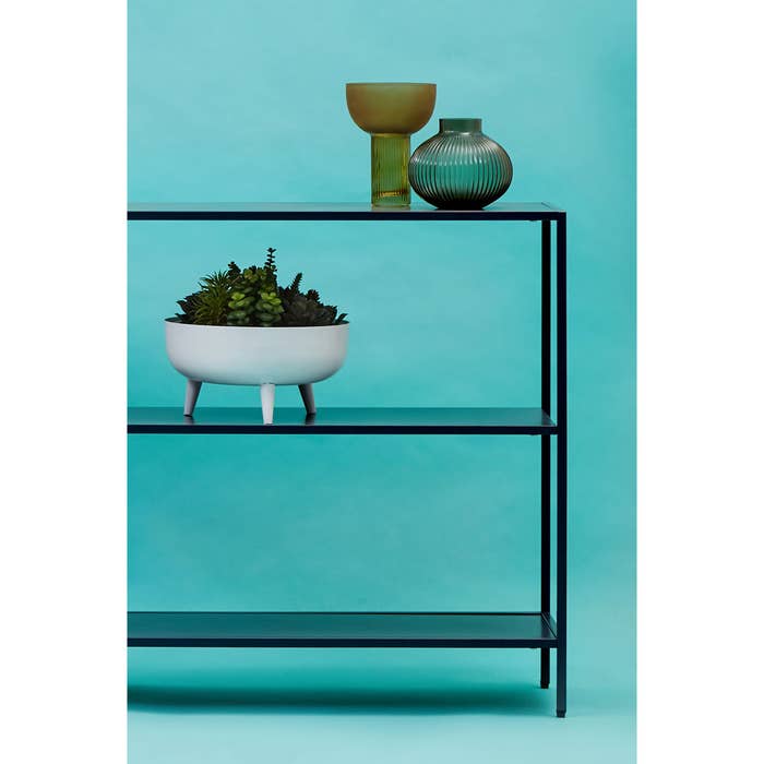 Black Metal Shelf Unit Console Table