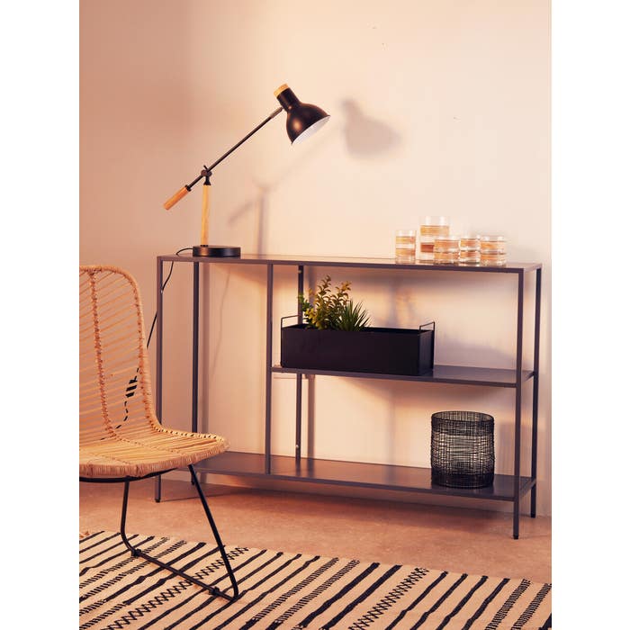 Grey Metal Shelf Unit Console Table