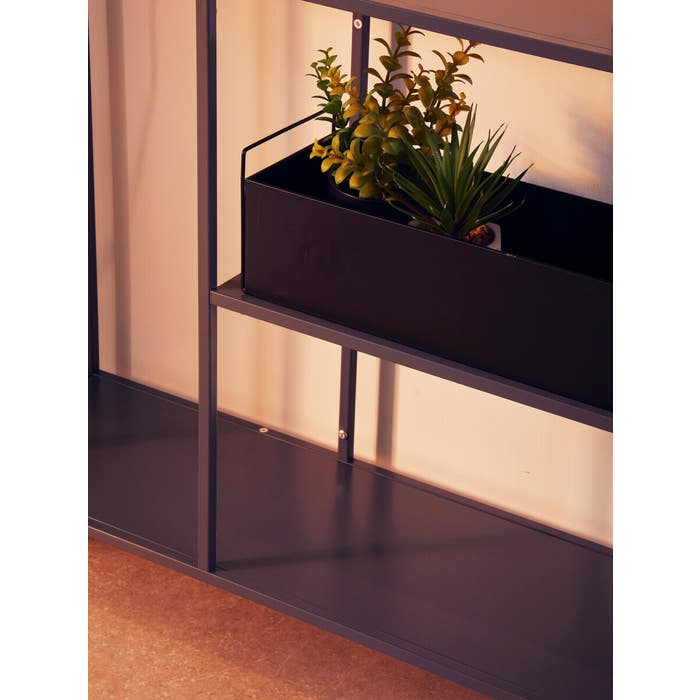 Grey Metal Shelf Unit Console Table