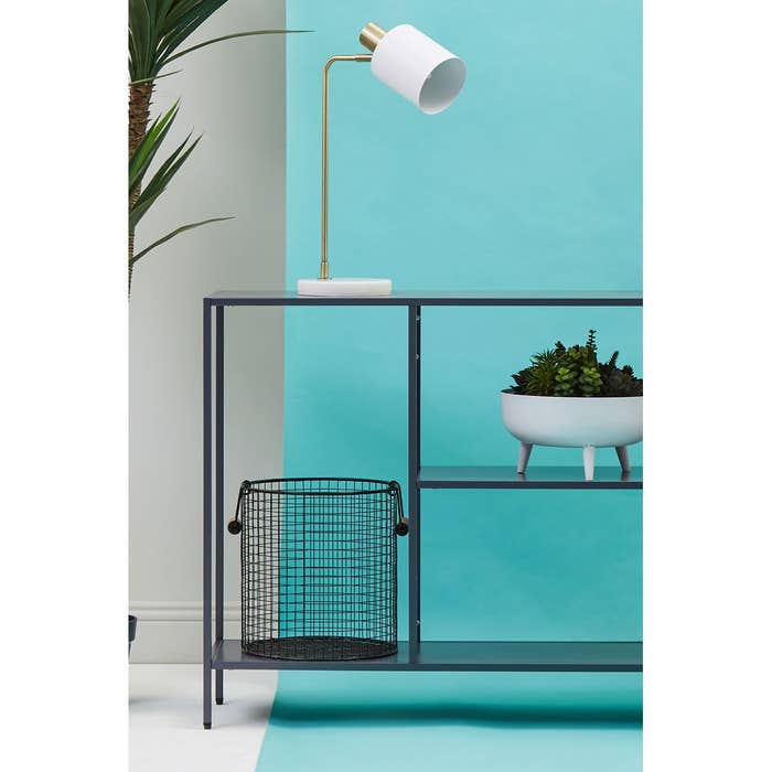 Grey Metal Shelf Unit Console Table