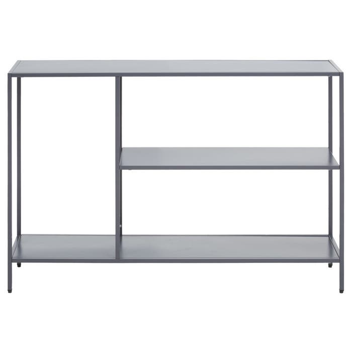 Grey Metal Shelf Unit Console Table