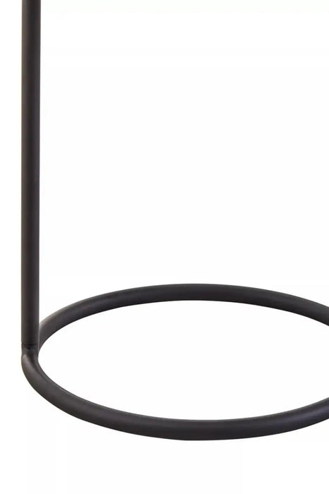 Hanging Floating Tray Style Side Table with Round Black Top and Black Legs