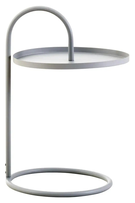 Hanging Floating Tray Style Side Table with Round Grey Top and Grey Legs