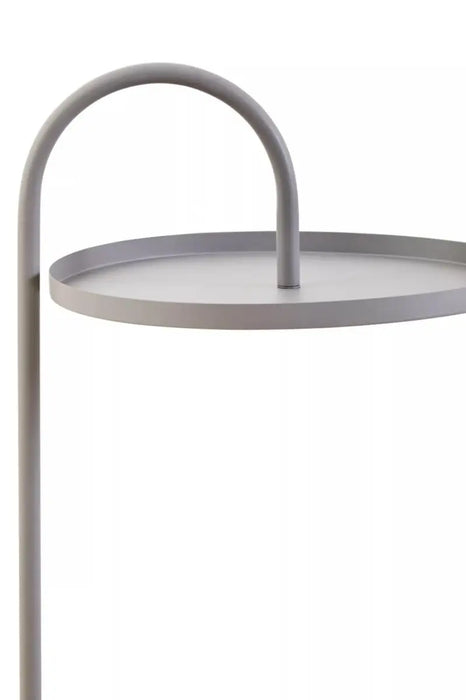 Hanging Floating Tray Style Side Table with Round Grey Top and Grey Legs