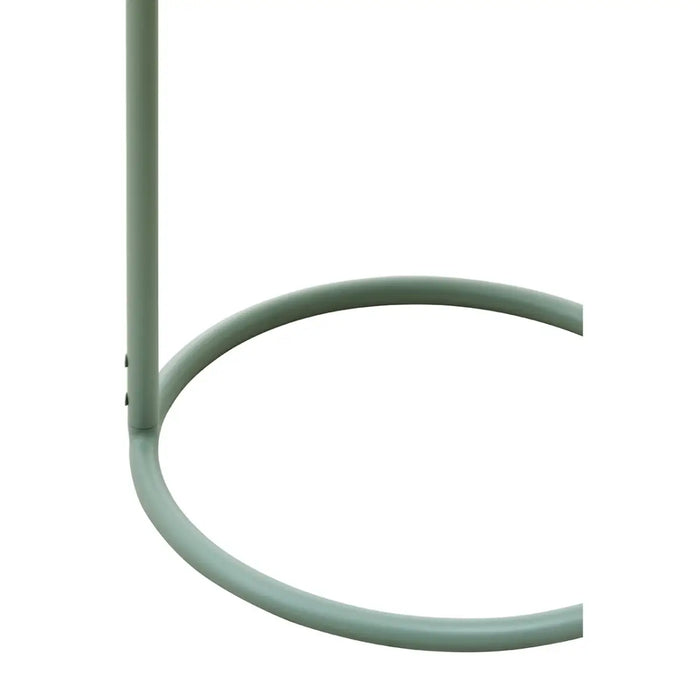 Hanging Floating Tray Style Side Table with Round Green Top and Green Legs