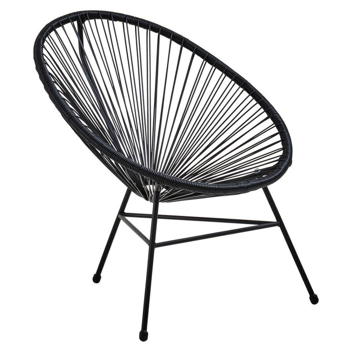 Black PE Rattan 3 Piece Patio Garden Set