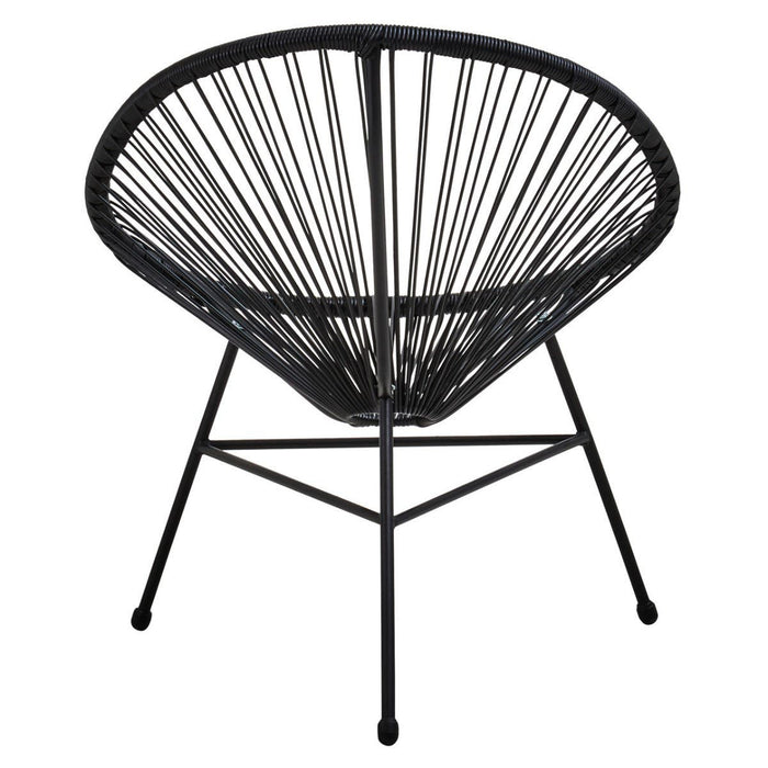 Black PE Rattan 3 Piece Patio Garden Set