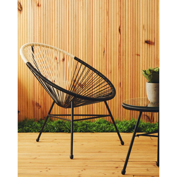 Dual Tone PE Rattan 3 Piece Patio Garden Set