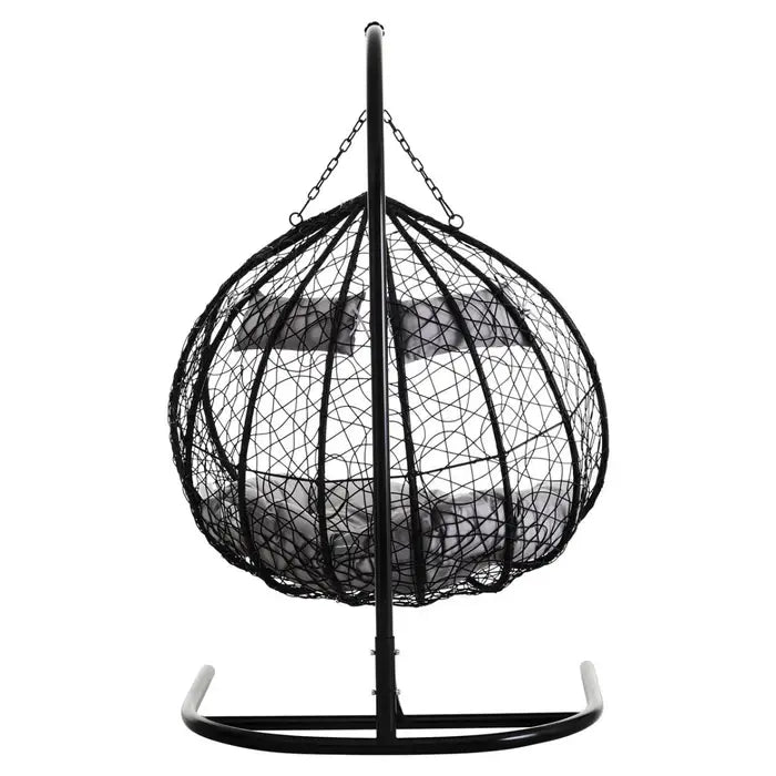 Garden / Conservatory Egg Double Hanging Chair - Black