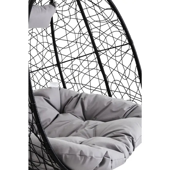 Garden / Conservatory Egg Double Hanging Chair - Black