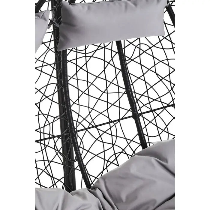 Garden / Conservatory Egg Double Hanging Chair - Black