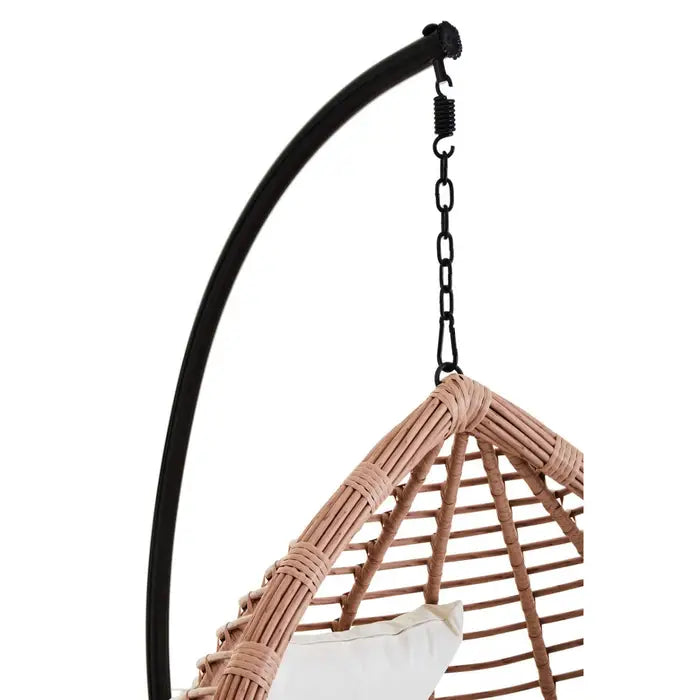 Garden / Conservatory Egg Hanging Chair - Natural Effect with Black Frame