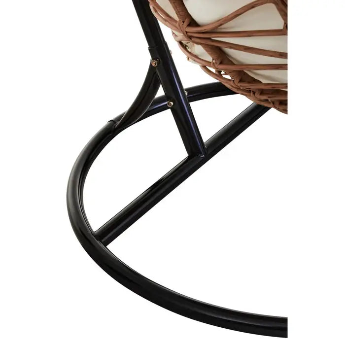 Garden / Conservatory Egg Hanging Chair - Natural Effect with Black Frame