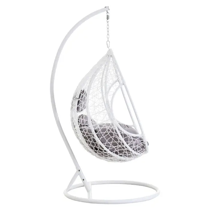 Garden / Conservatory Egg Hanging Chair with Cut Out Sides - White