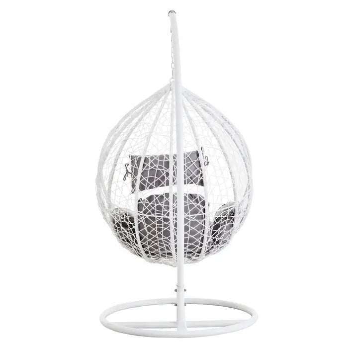 Garden / Conservatory Egg Hanging Chair with Cut Out Sides - White