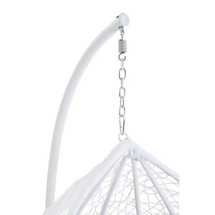 Garden / Conservatory Egg Hanging Chair with Cut Out Sides - White