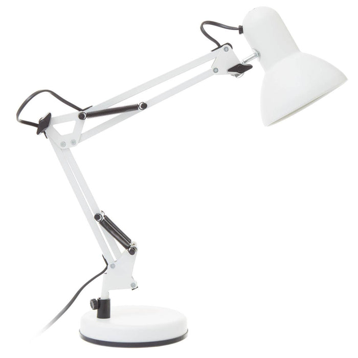 Matte White Metal Studio Design Adjustable Desk Table Lamp