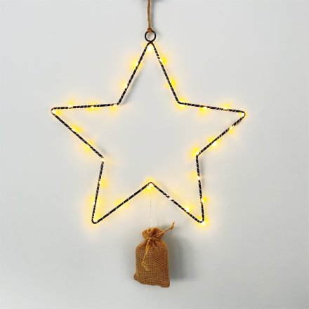 Black Wire LED Star 25cm