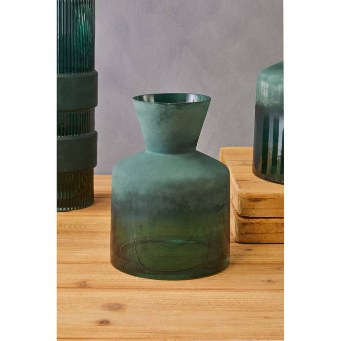 Green Ombre Small Glass Vase