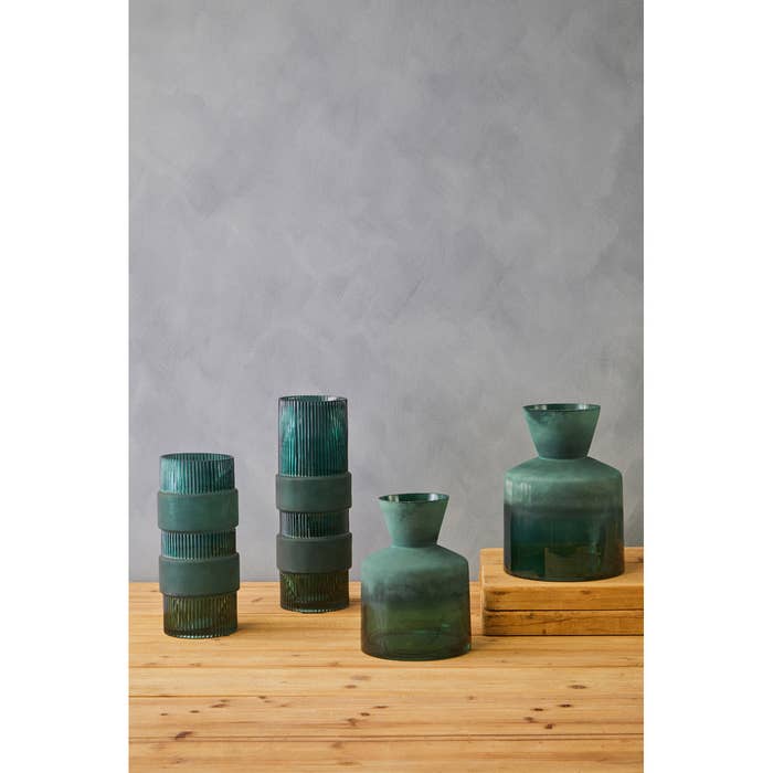 Green Ombre Large Glass Vase