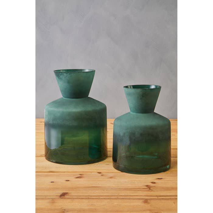 Green Ombre Large Glass Vase