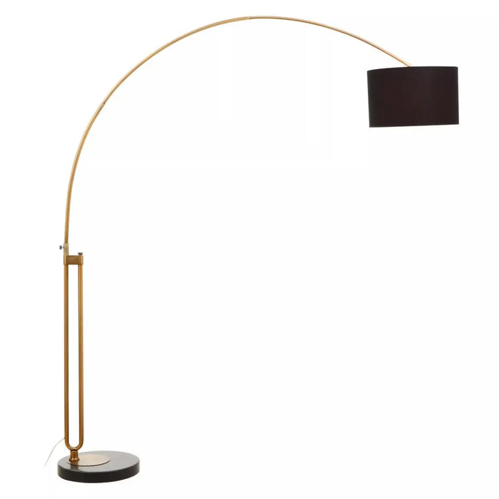 Arc Floor Lamp - Antique Brass Finish with Black Marble Base