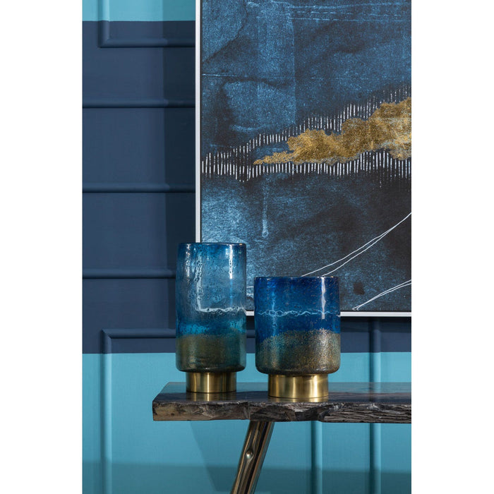 ASTRATTO BLUE / GOLD WALL ART - Modern Home Interiors