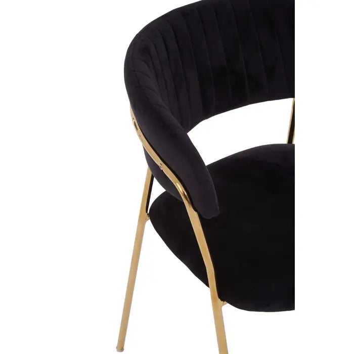 Black Channel Gold Finish Dining Chair