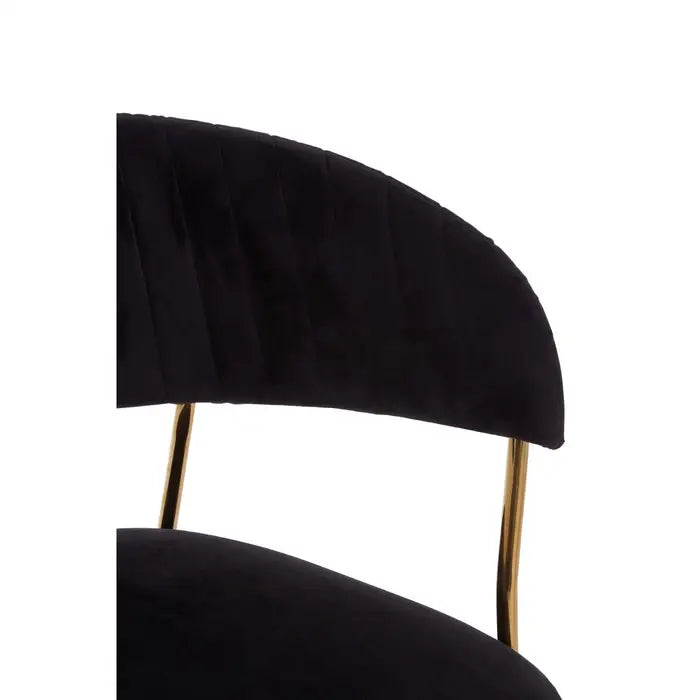 Black Channel Gold Finish Dining Chair