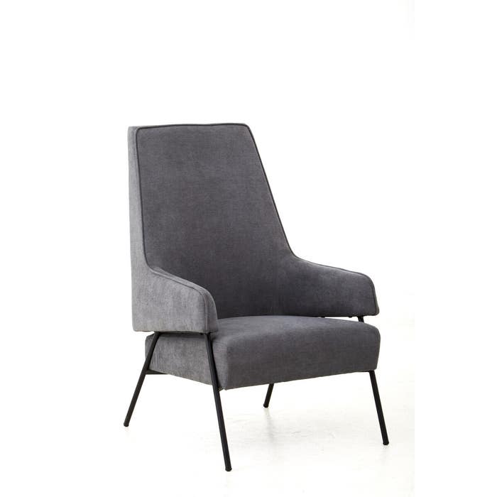 Ash Grey Velvet Accent Chair