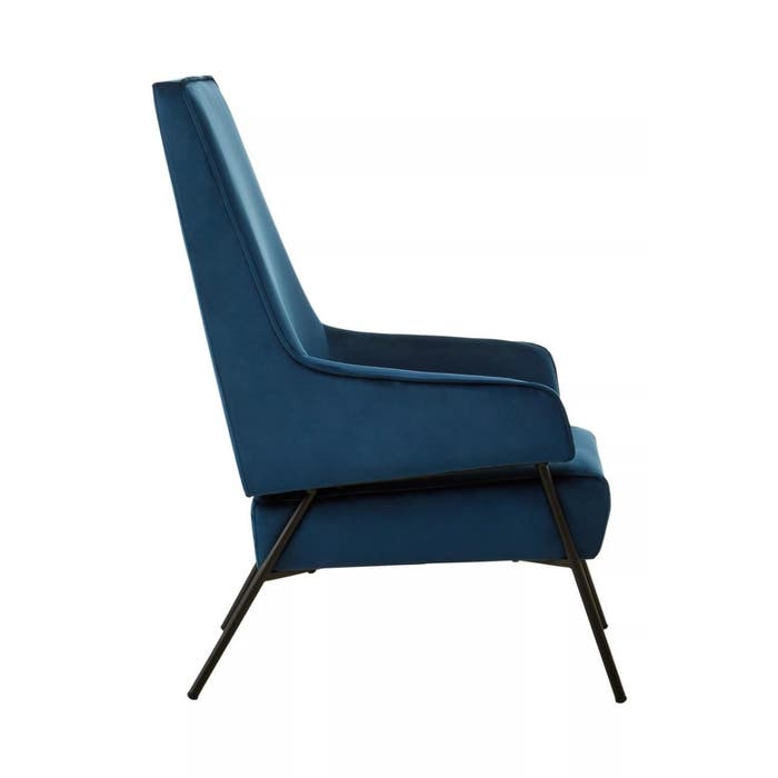 Blue Velvet Accent Chair