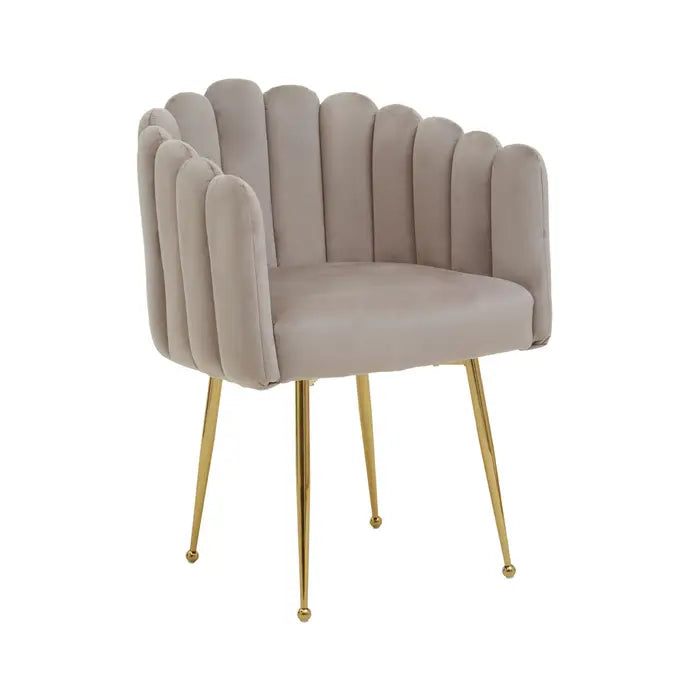 Shell Mink Velvet Dining Chair