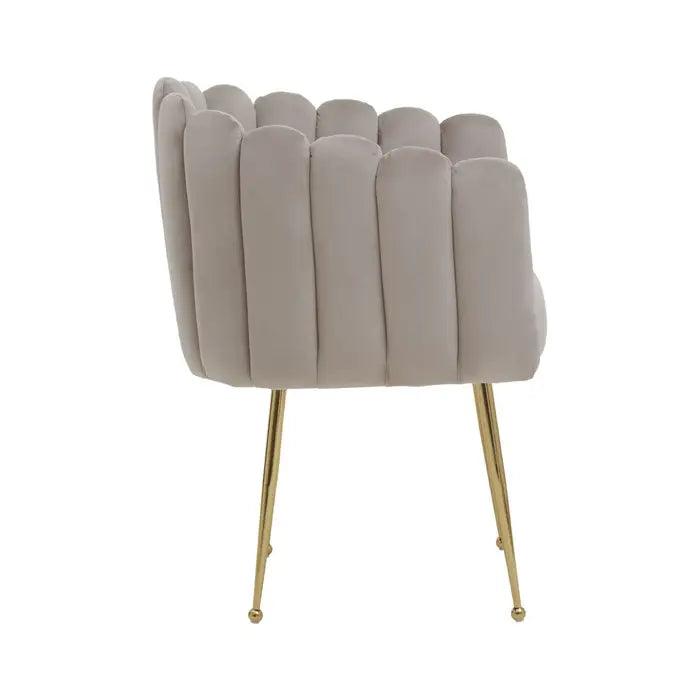 Shell Mink Velvet Dining Chair