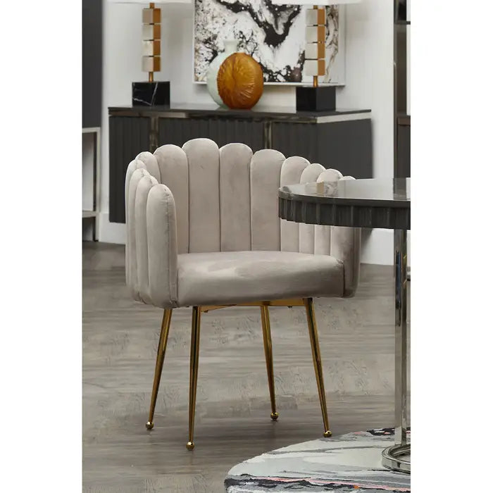 Shell Mink Velvet Dining Chair