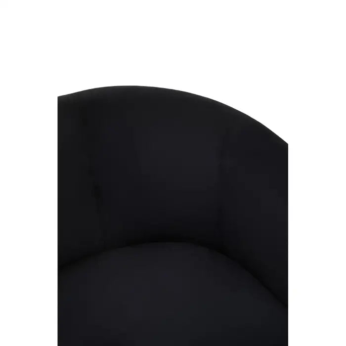 Black Velvet and Matte Gold Tub Design Dining Chair