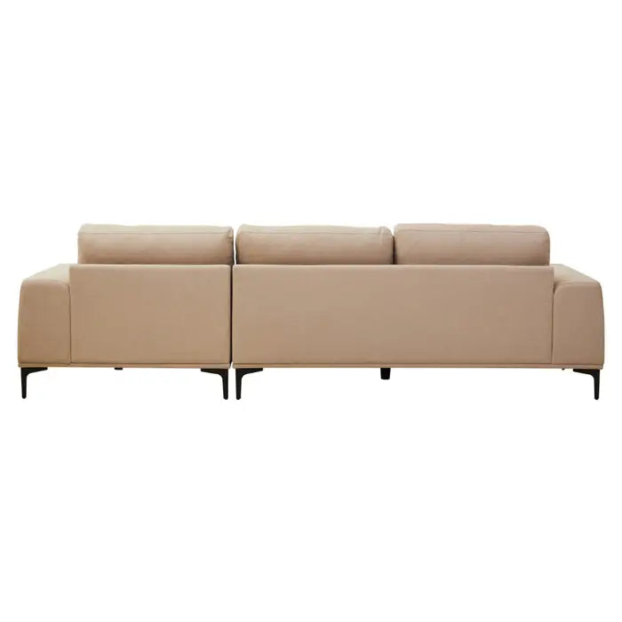 3 Seater Natural Fabric Left Chaise Sofa