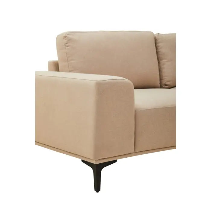 3 Seater Natural Fabric Left Chaise Sofa