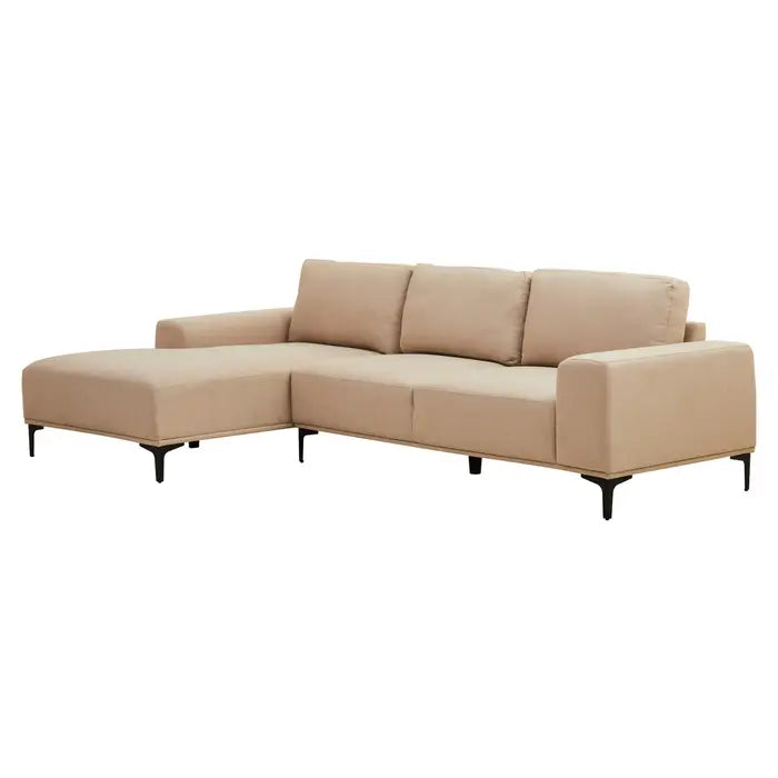 3 Seater Natural Fabric Right Chaise Sofa