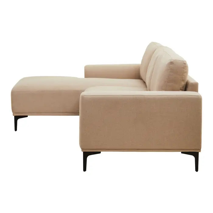 3 Seater Natural Fabric Right Chaise Sofa